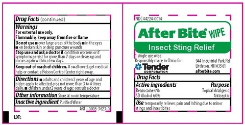 After Bite Wipe Insect Sting Relief packaging