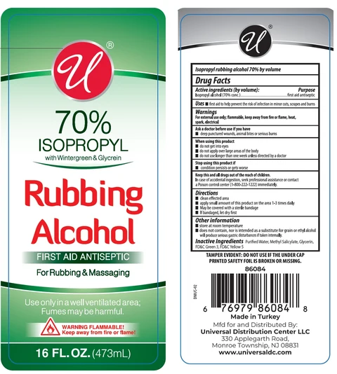 Universal 70% Rubbing Alcohol with Wintergreen and Glycerin 포장