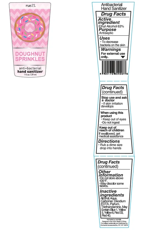 RUE21 Doughnut Sprinkles Antibacterial Hand Sanitizer 포장