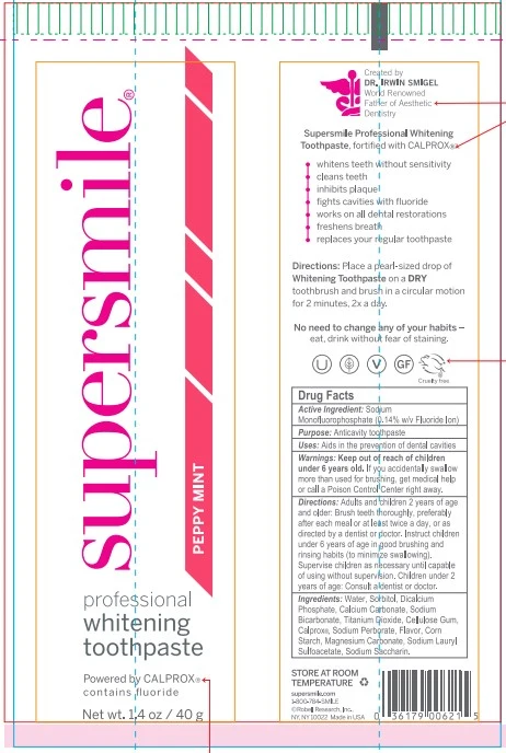 Supersmile Professional Whitening TP Peppy Mint1.4 oz 포장