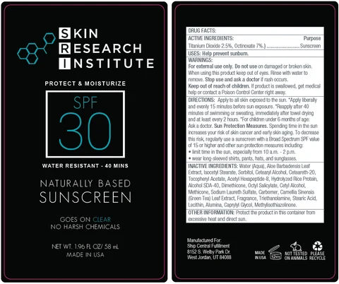 Skin Research Institute Naturally Based Sunscreen SPF 30 packaging