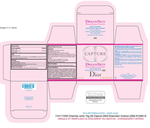 CAPTURE DREAMSKIN FRESH and PERFECT CUSHION WITH SUNSCREEN BROAD SPECTRUM SPF 50 030 packaging
