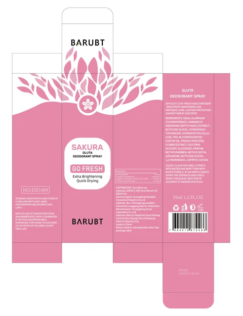 BARUBT Gluta Deodorant Spary 포장