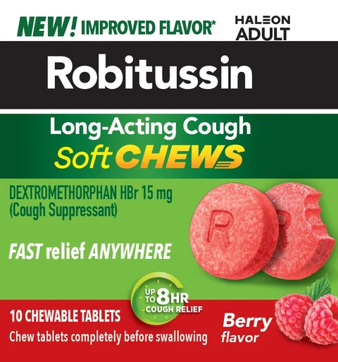 ROBITUSSIN LONG-ACTING COUGH Soft CHEWS 포장