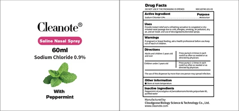 Cleanote Saline Nasal Sprays packaging