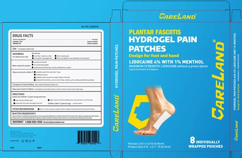 Careland Plantar Fasciitis Hydrogel Pain Patches 포장