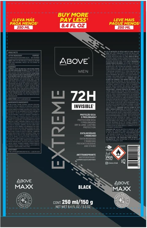 ABOVE EXTREME MEN BLACK ANTIPERSPIRANT MAXX 72H 포장