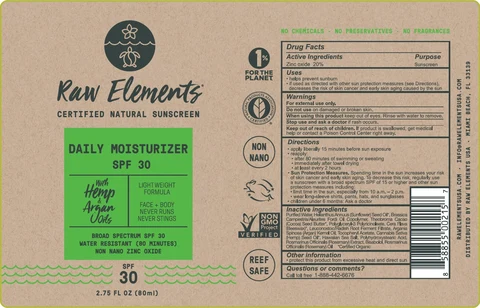 Raw Elements Daily Moisturizer Broad Spectrum SPF30 포장