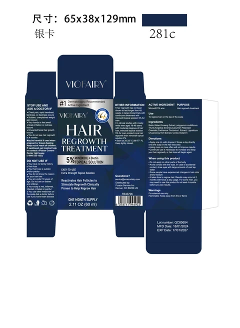 VIOFAIRY 5% Minoxidil Hair Growth oil 포장