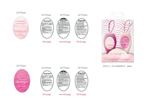 BODY PRESCRIPTIONS ANTIBACTERIAL hand sanitizers 2 Pack STRAWBERRY SCENTED PEACH SCENTED 포장