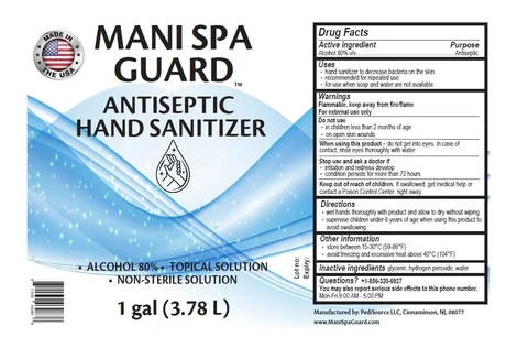 MANI SPA GUARD ANTISEPTIC HAND SANITIZER packaging