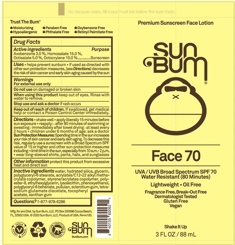 Sun Bum Face SPF 70 포장
