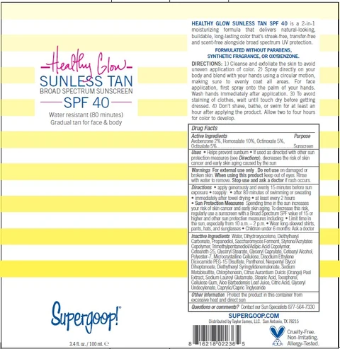 HEALTHY GLOW SUNLESS TAN BROAD SPECTRUM SUNSCREENSPF 40 포장