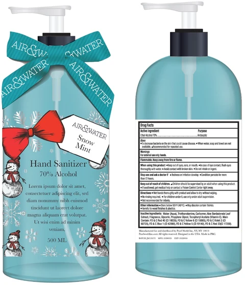 Air and WaterHand Sanitizer - Snow Mint 포장