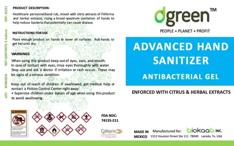 Hand Sanitizer GelBiokaab / SANIDEP Advanced Sanitizer with Organic Extracts / Hand SanitizerBiokaab / DEQGEL Advanced Hand Sanitizer packaging