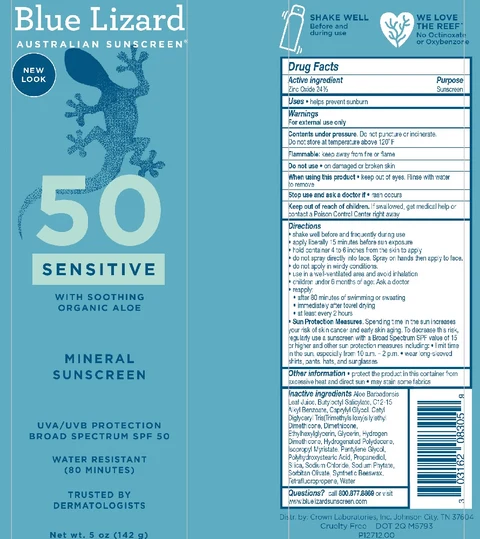 Blue Lizard Sensitive SPF 50 포장