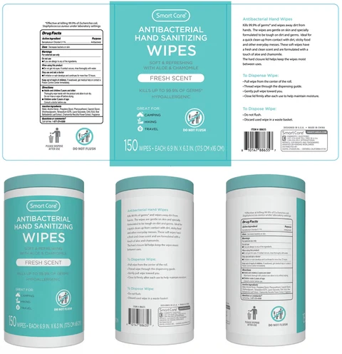 Smart Care ANTIBACTERIAL HAND SANITIZING WIPES FRESH SCENT 포장
