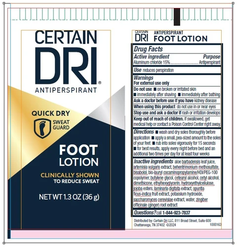 Certain Dri Antiperspirant Foot-Lotion 포장