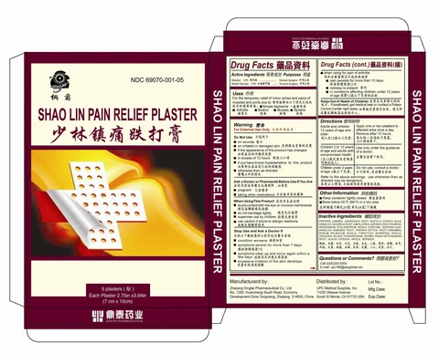 Shao Lin Pain Relief Plaster 포장