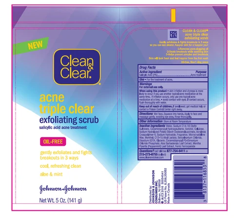 Clean and Clear acne triple clear exfoliating scrub 포장