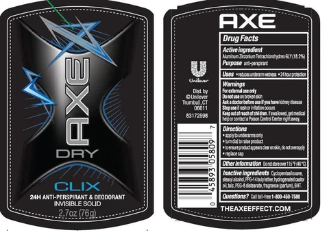Axe Dry Clix 포장
