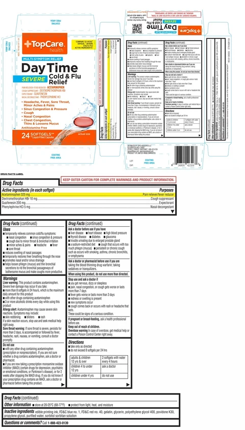 TopCare Day Time SEVERE Cold and Flu packaging
