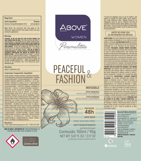 ANTIPERSPIRANT ABOVE PERSONALITIES PEACEFUL E FASHION 포장