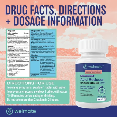 Welmate Famotidine 20mg packaging