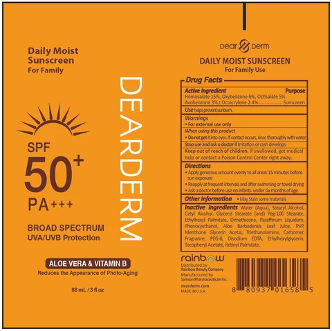 DEARDERM DAILY MOSITURE SUNSCREEN 포장