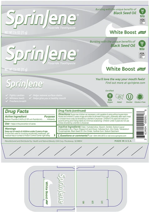 SprinJene White Boost packaging