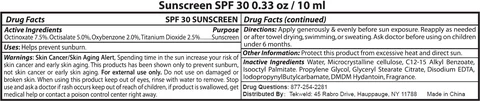 SPF 30 Sunscreen 포장
