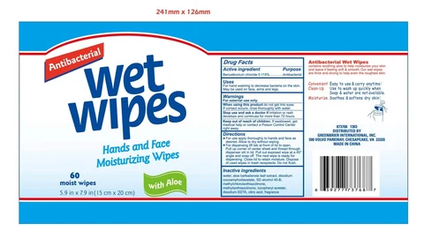 Antibacterial Wet Wipes 포장