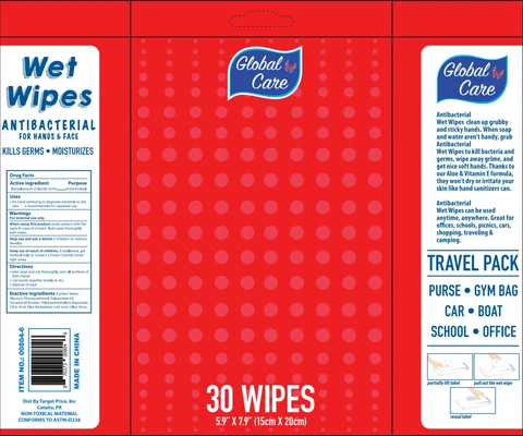 Wet Wipes Antibacterial Hand Wipes, Travel Pack packaging