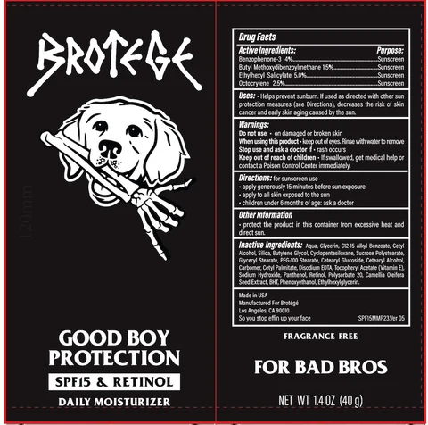 BROTEGE Good Boy Protection SPF 15 and Retinol Daily Moisturizer 포장