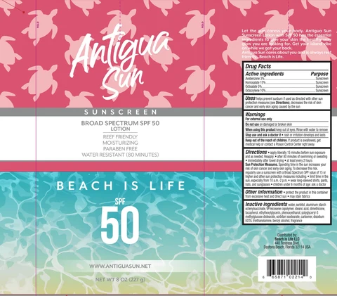 Aruba Sun SPF 50 Sunscreen 포장