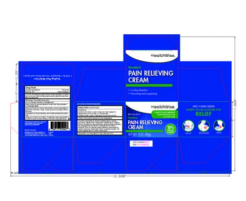HealthWise Pain Relieving Cream packaging