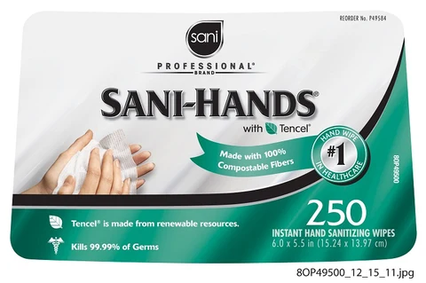 Sani Professional Brand Sani-Hands with TencelInstant Hand Sanitizing Wipes 포장
