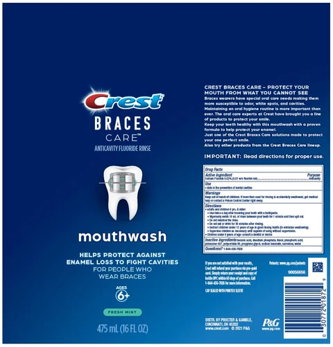 Crest Braces CareAnticavity Fluoride Rinse 포장