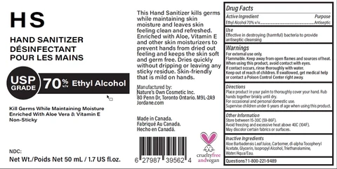 HS Hand Sanitizer packaging