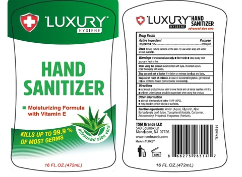 Luxury Hand SanitizerAloe packaging