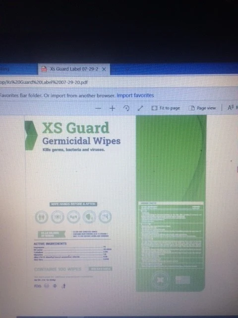 XS Guard 70% Isopropyl packaging