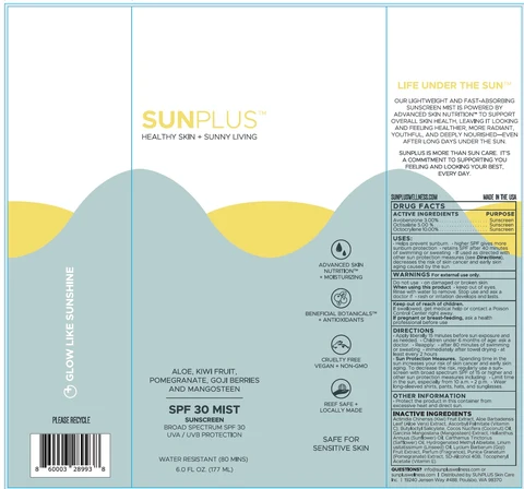 SunPlus Healthy Skin Sunny Living SPF 30 Mist Sunscreen 포장