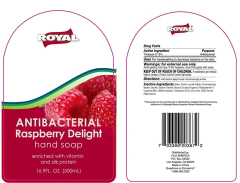 Royal Antibacterial Raspberry Hand Cleanse packaging