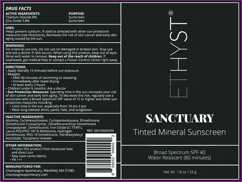 SANCTUARY Tinted Mineral Sunscreen 포장