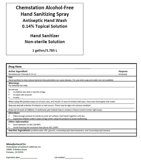 Chemstation Alcohol free Hand Sanitizer 포장