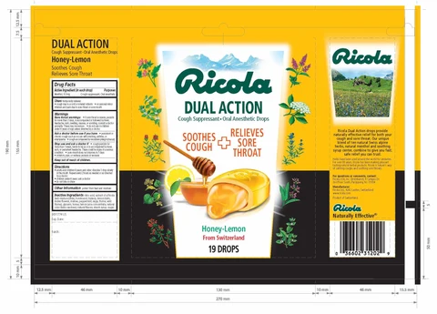DUAL ACTION HONEY LEMON COUGH SUPPRESSANT ORAL ANESTHETIC 포장
