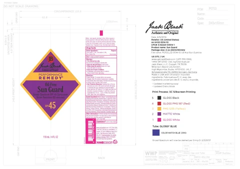 Jack Black Sun Guard Sunscreen SPF45 packaging