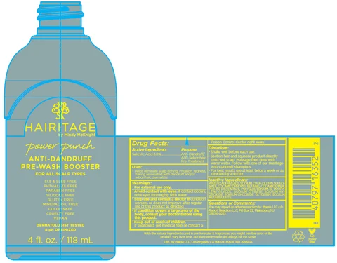 Hairitage Power Punch Anti-Dandruff Pre-Wash Booster packaging