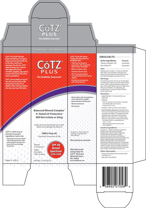 Cotz Plus SPF 58 Sunscreen 포장