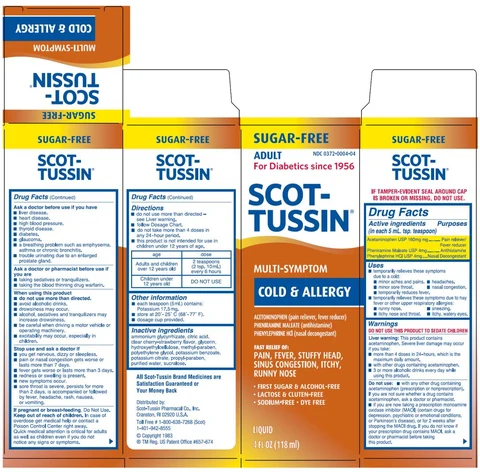 Scot-Tussin Original SF Multi-Symptom 포장